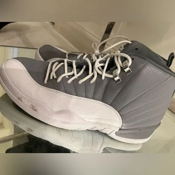 Jordan 12 Stealth 2022 Size 12 Pre-Owned СТ8013-015 Grey White
